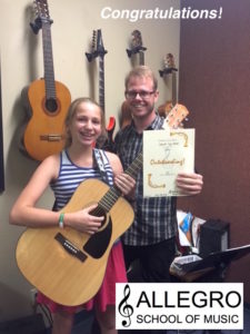 Congratulations to Guitar Student, Hannah for earning her Champion wristband! She studies with Instructor, Shawn Kebler! 